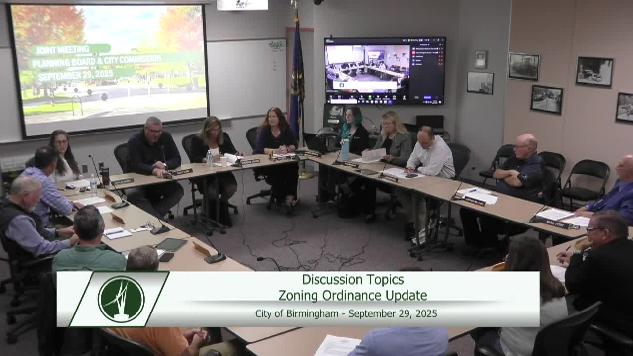 City of Birmingham Joint Commission and Planning Meeting on September 29, 2025